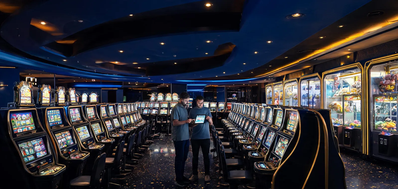 Casino game floor with modern cabinets